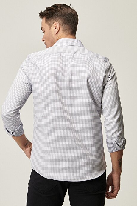 Beyaz-Lacivert Gömlek resmi