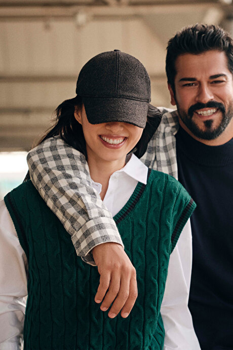 Comfort Fit Rahat Kesim Düğmeli Yaka Flanel Oduncu Ekru-Haki Gömlek resmi