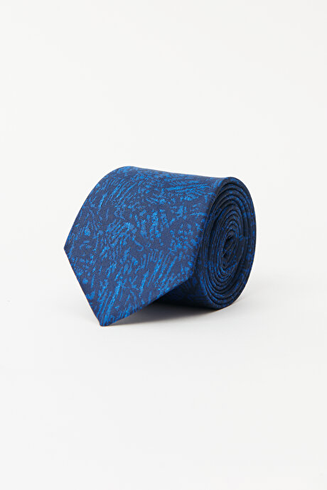 Desenli Lacivert-Mavi Kravat resmi
