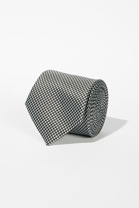 Desenli Lacivert-Beyaz Kravat resmi