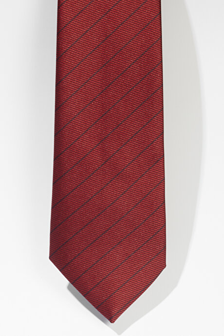 Desenli Bordo-Lacivert Kravat resmi