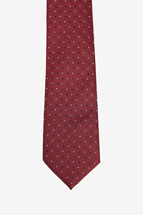 Desenli Bordo-Gri Kravat resmi