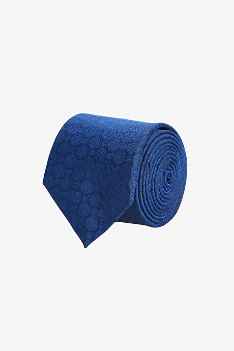 Desenli Lacivert Kravat resmi