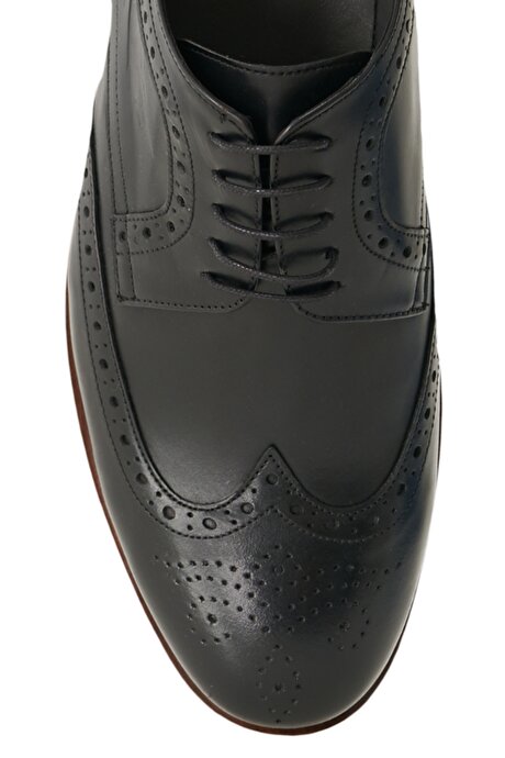 Desenli Klasik Siyah Ayakkabı resmi