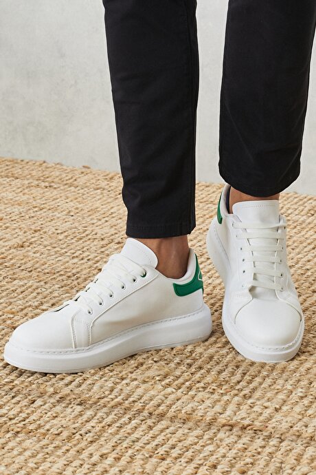 Sneaker Spor Beyaz-Yeşil Ayakkabı resmi