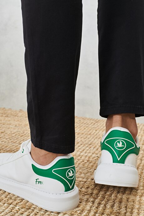 Sneaker Spor Beyaz-Yeşil Ayakkabı resmi