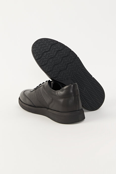 %100 Hakiki Deri Casual Siyah Ayakkabı resmi
