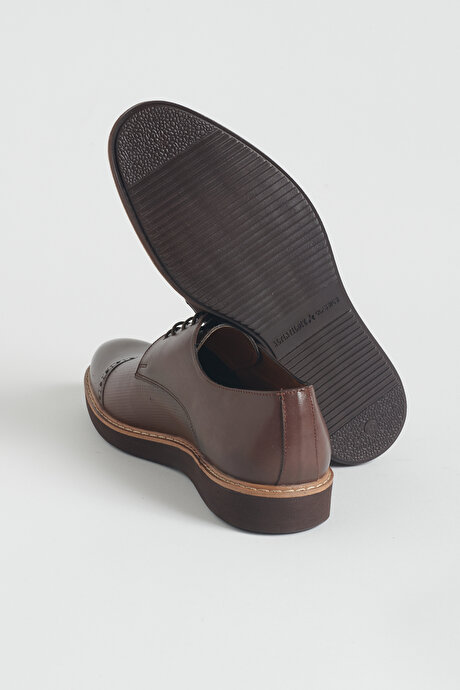 %100 Hakiki Deri Casual Kahverengi Ayakkabı resmi
