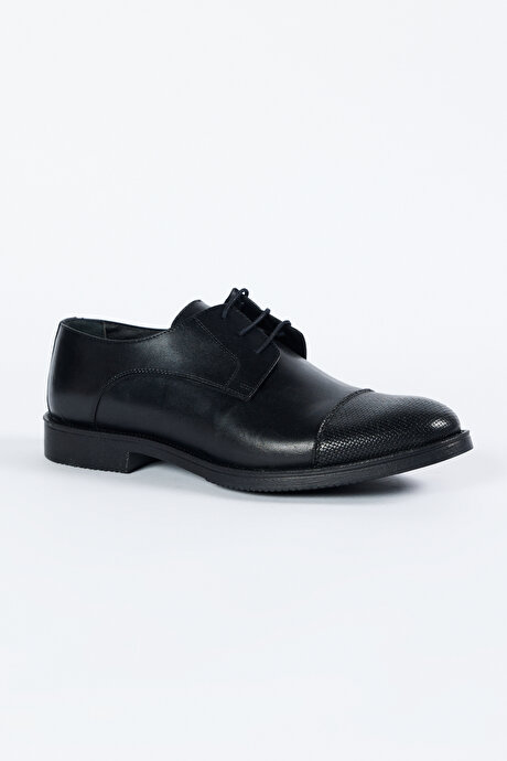 %100 Hakiki Deri Klasik Siyah Ayakkabı resmi