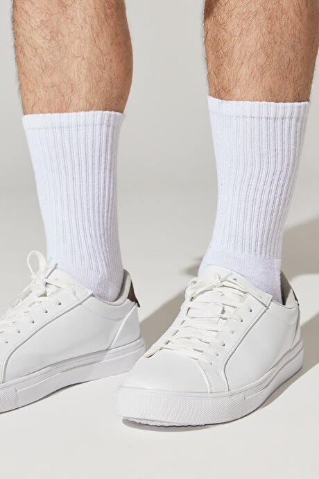Sneaker Spor Beyaz-Taba Ayakkabı resmi