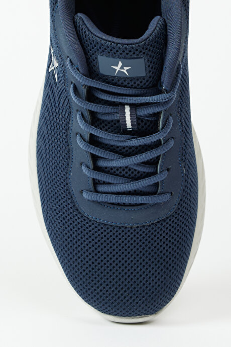 Esnek Rahat Taban Sneaker Spor Lacivert-Gri Ayakkabı resmi