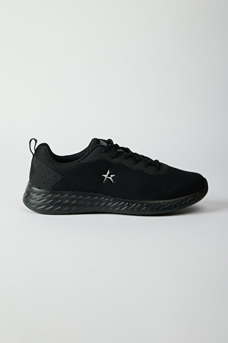 Esnek Rahat Taban Sneaker Spor Siyah Ayakkabı resmi