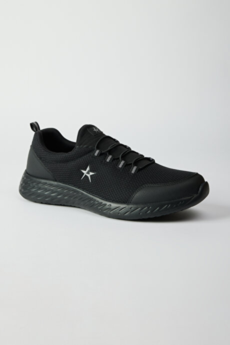 Esnek Günlük Rahat Taban Sneaker Spor Siyah Ayakkabı resmi