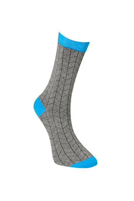Desenli Gri Çorap resmi