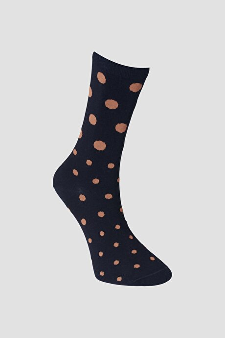 Tekli Desenli Lacivert Çorap resmi