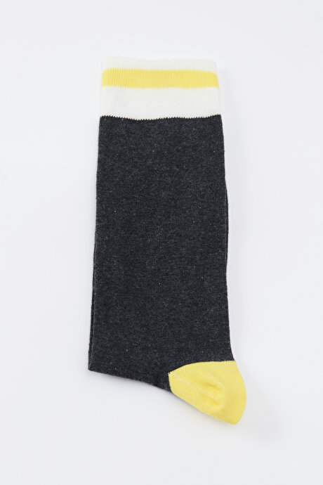 Desenli Füme-Sarı Çorap resmi