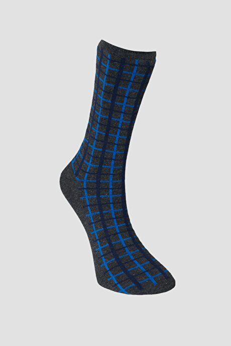 Desenli Füme-Lacivert Çorap resmi