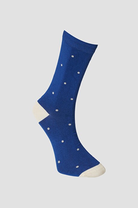 Bambulu Soket Mavi-Bej Çorap resmi