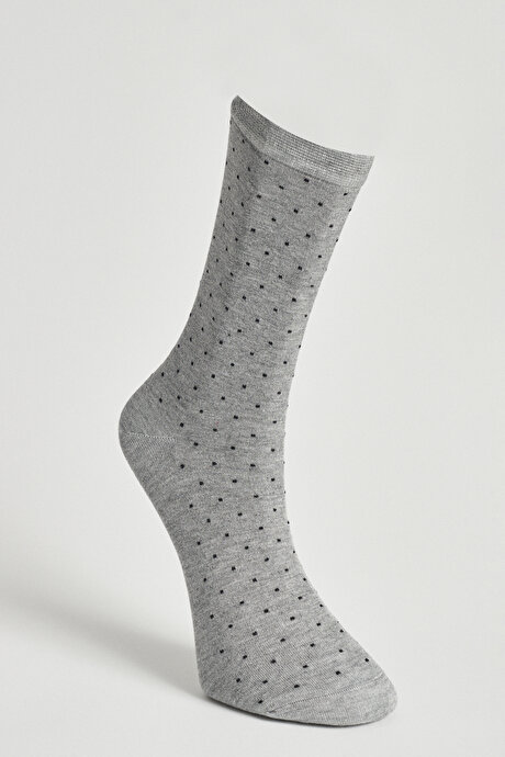 Desenli Gri-Siyah Çorap resmi