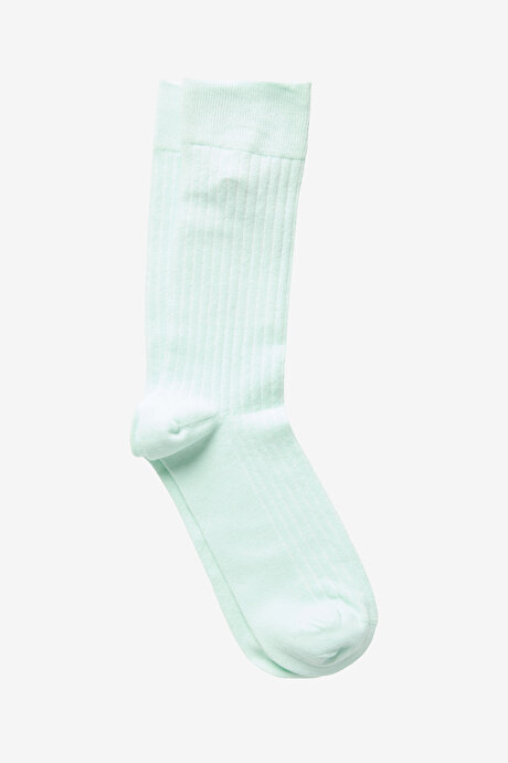 Desenli Pamuklu Casual Mint Çorap resmi