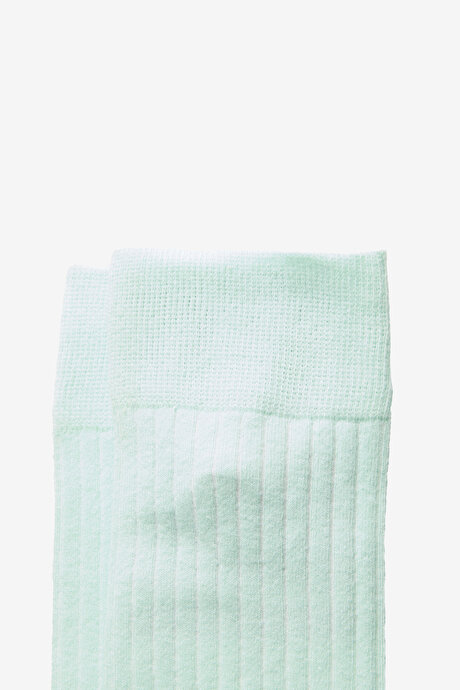 Desenli Pamuklu Casual Mint Çorap resmi