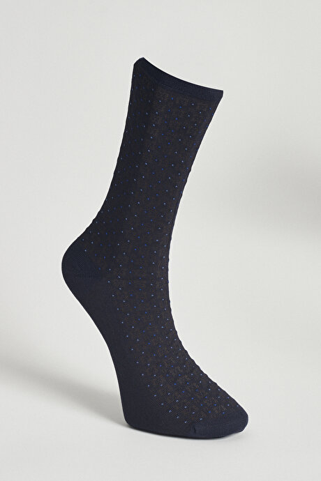 Desenli Lacivert-Kahverengi Çorap resmi