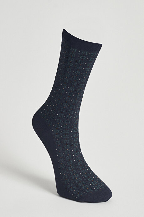 Desenli Lacivert-Yeşil Çorap resmi