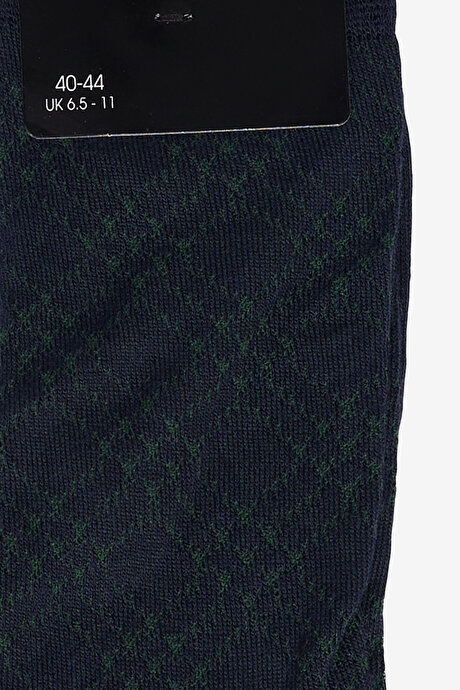 Bambulu Desenli Lacivert-Yeşil Çorap resmi
