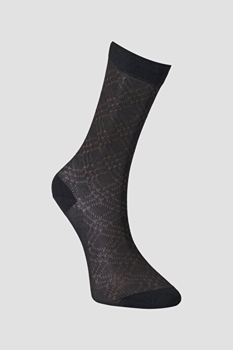 Bambulu Desenli Siyah-Kahverengi Çorap resmi