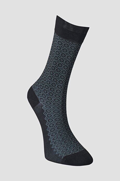 Bambulu Desenli Siyah-Gri Çorap resmi