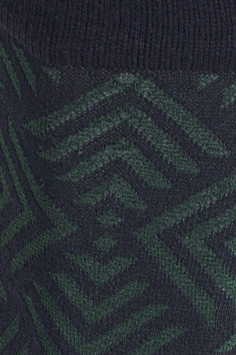 Tek Desenli Bambu Lacivert-Yeşil Çorap resmi