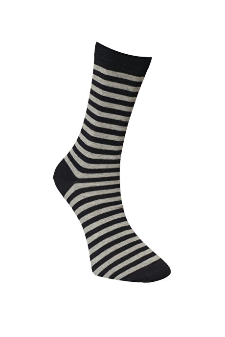 Desenli Lacivert-Mavi-Gri Çorap resmi