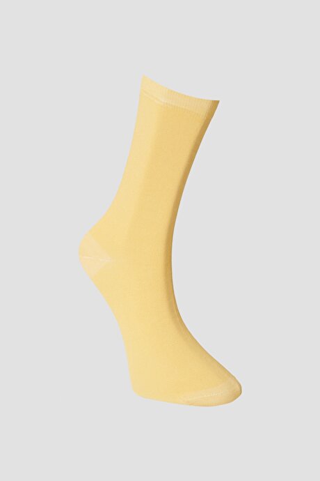 Pamuklu Açık Sarı Çorap resmi