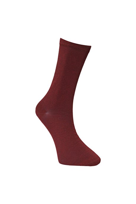 Pamuklu Bordo Çorap resmi