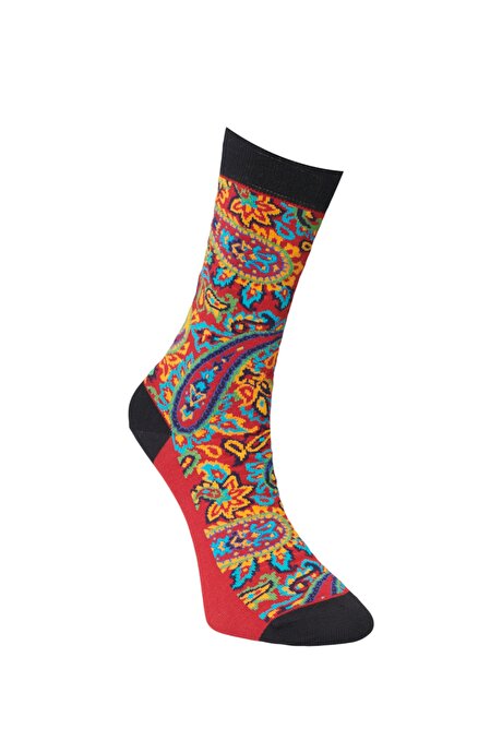 Desenli Kırmızı Çorap resmi
