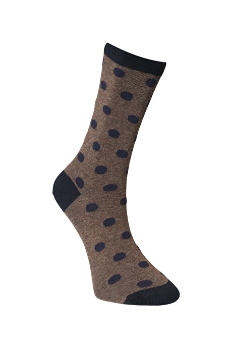 Desenli Kahverengi-Lacivert Çorap resmi