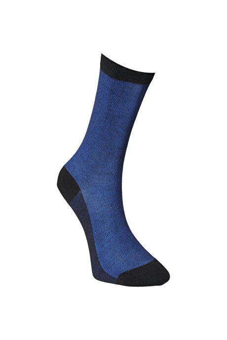 Desenli Siyah-Saks Çorap resmi
