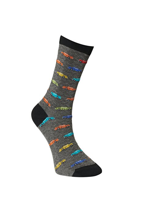 Desenli Füme-Siyah Çorap resmi