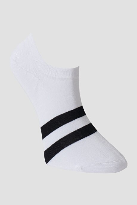 4'lü Desenli Bambu Siyah-Hardal-Beyaz Çorap resmi