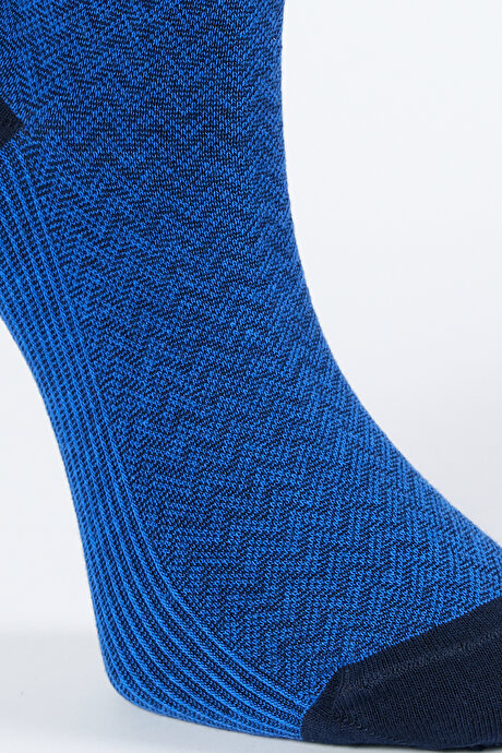 Tekli Bambulu Soket Mavi-Lacivert Çorap resmi