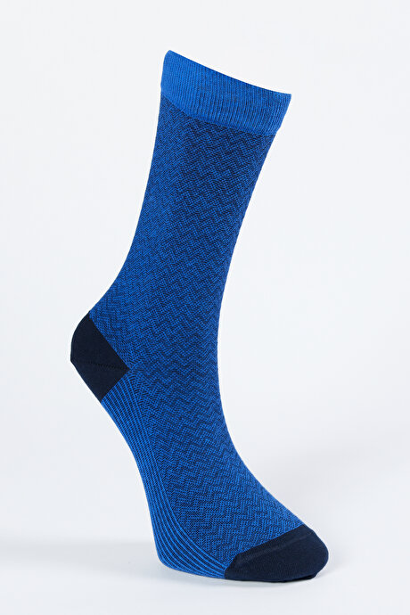 Tekli Bambulu Soket Mavi-Lacivert Çorap resmi