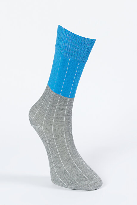 Desenli Mavi-Gri Çorap resmi