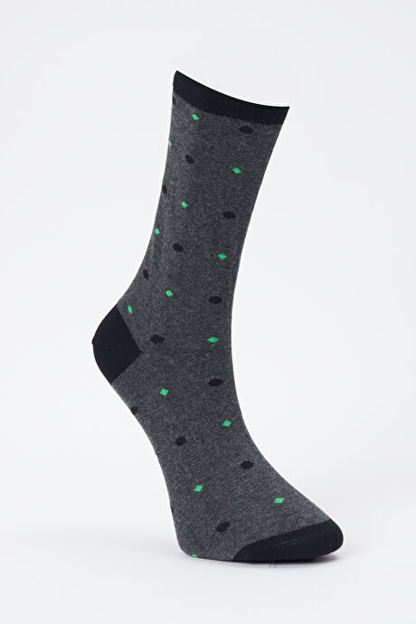 Desenli Soket Antrasit-Siyah Çorap resmi