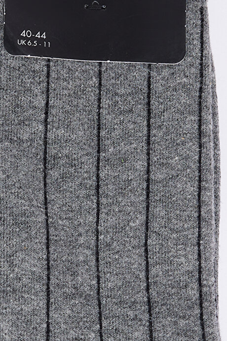 Desenli Soket Gri-Siyah Çorap resmi