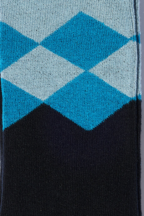 Tekli Bambulu Soket Lacivert-Mavi Çorap resmi