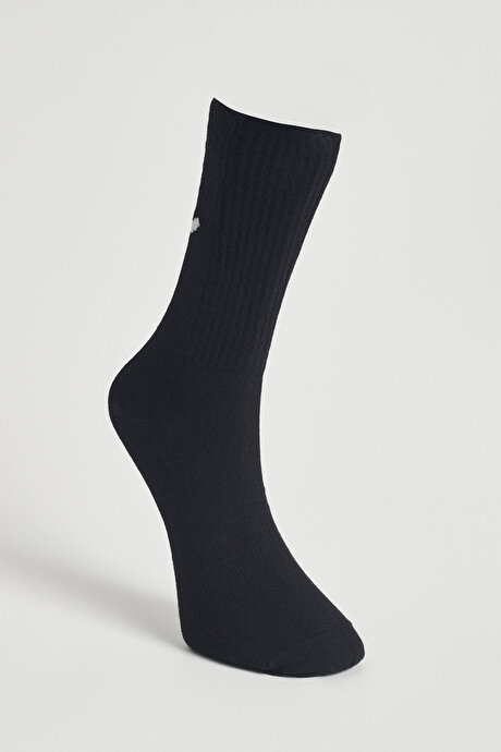 Desenli 2'li Soket Siyah-Beyaz Çorap resmi