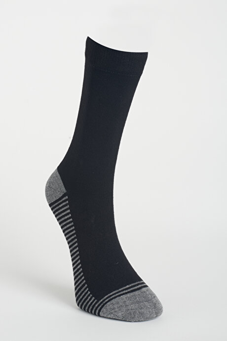 Desenli 3'lü Soket PETROL BORDO GRI Çorap resmi