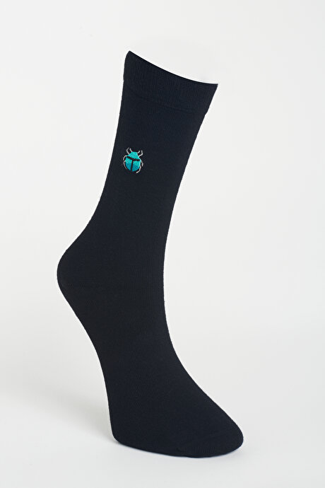 Desenli 5'li Soket Siyah Çorap resmi