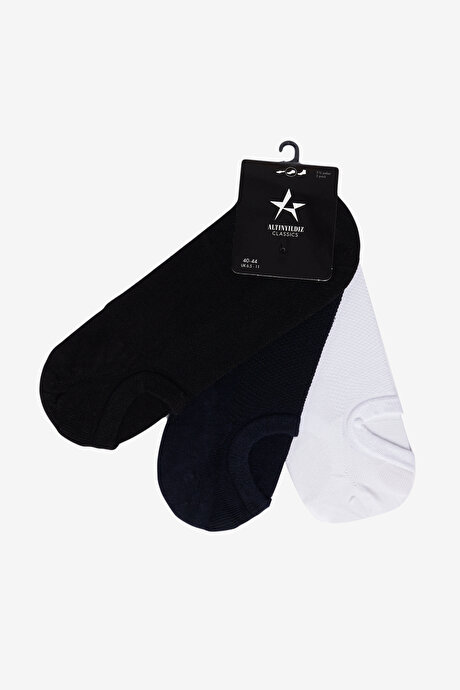 3'lü Babet Siyah-Lacivert-Beyaz Çorap resmi