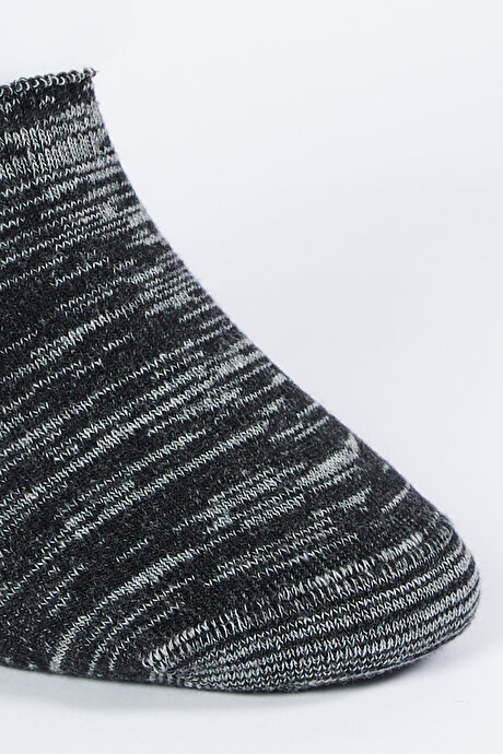 Desenli Tekli Babet Siyah-Gri Çorap resmi